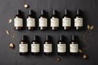 10 bottles flat lay