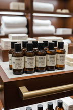 10 bottles hotel shelf