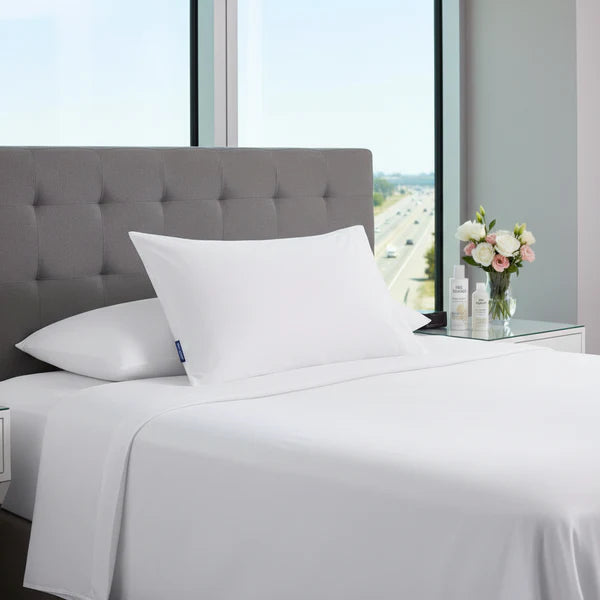 King 20" x 36" | 47oz | Gossamer fiber fill | 230TC cotton | Machine washable | Made in USA | Airbnb &amp; STR | Boutique hotels | Corporate housing
