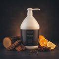 Guild+Pepper Warm Oak Body Lotion with oak, cedar, citrus and spice scent elements