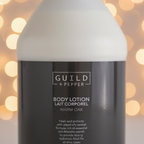 Guild+Pepper Warm Oak Body Lotion label close-up
