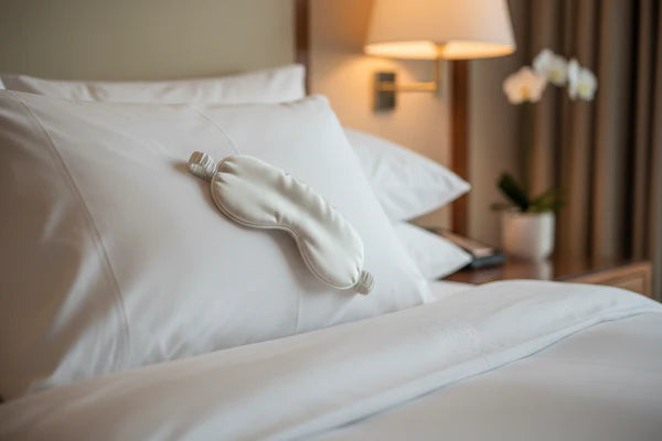Luxury Eye Mask for outique hotels, luxury Airbnbs, short-term rentals, B&amp;Bs, glamping properties, yacht and private jet charters, executive housing, and any hospitality operator