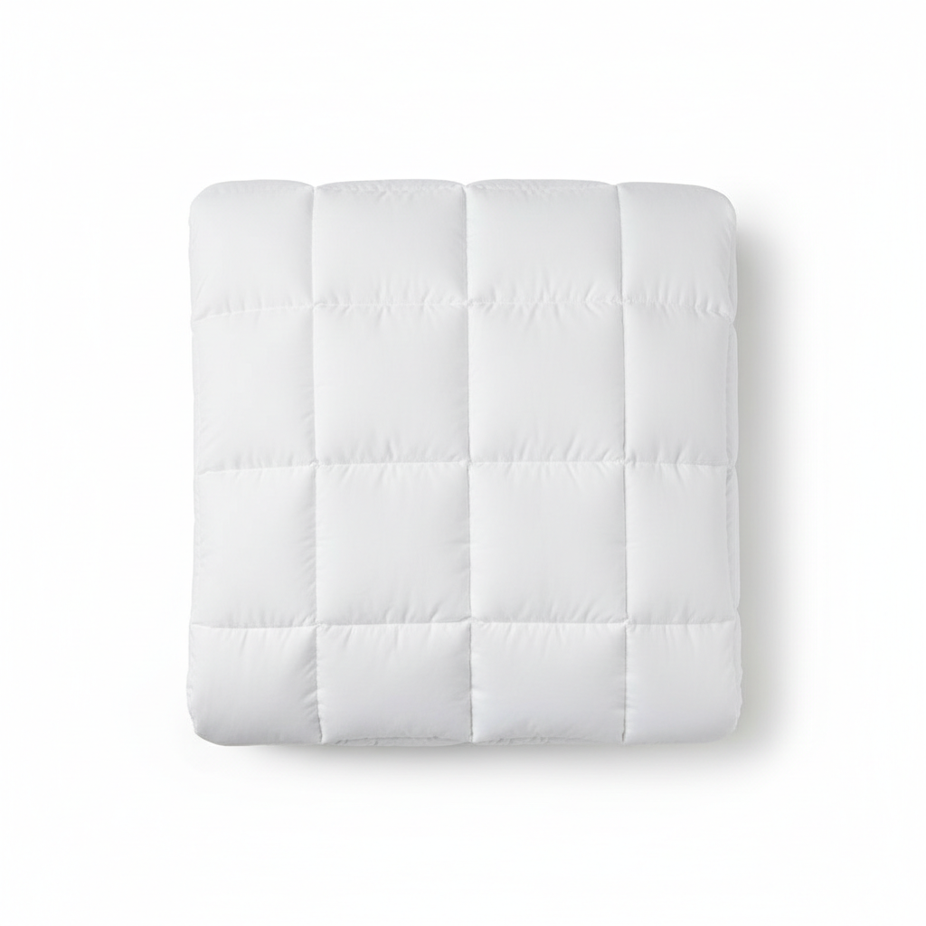 White duvet insert flat lay product shot