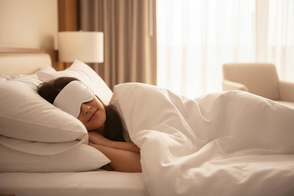 Luxury Eye Mask for outique hotels, luxury Airbnbs, short-term rentals, B&amp;Bs, glamping properties, yacht and private jet charters, executive housing, and any hospitality operator